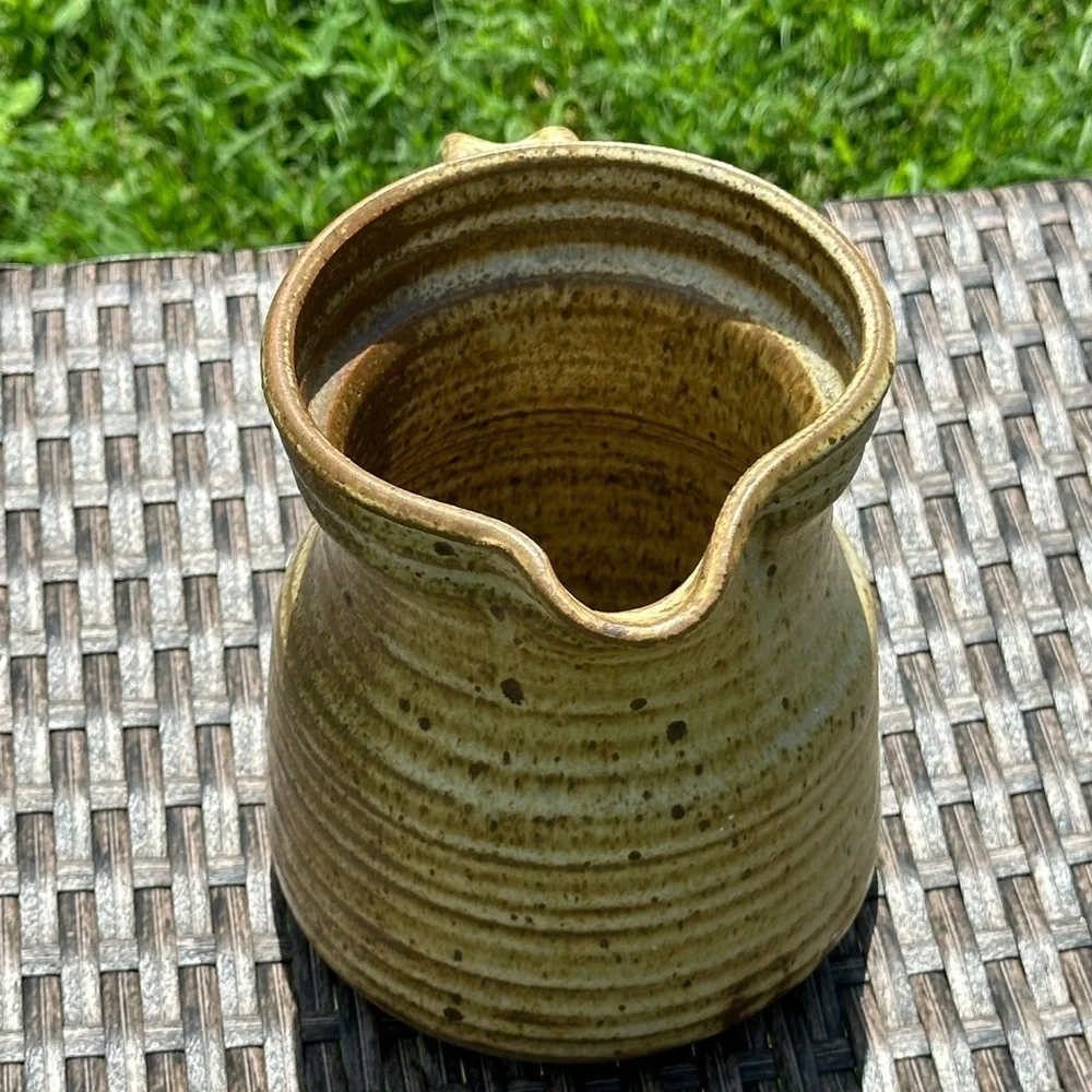 Unique Antique Salt-Glazed Stoneware Creamer (6
